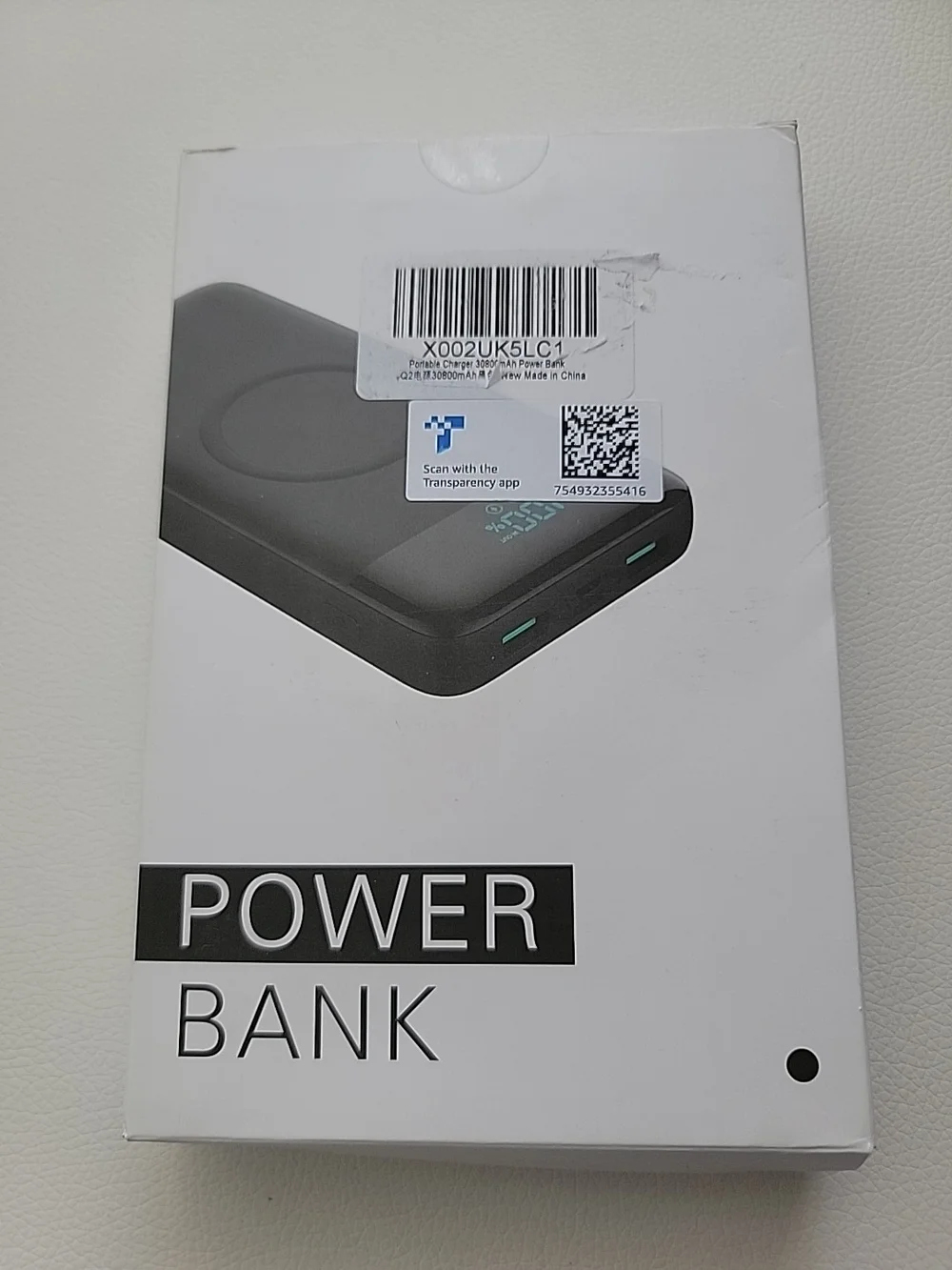 30800mah Portable Power Bank - Black Dual Port USB-C